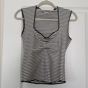 Zara Black and White Striped Tank Top